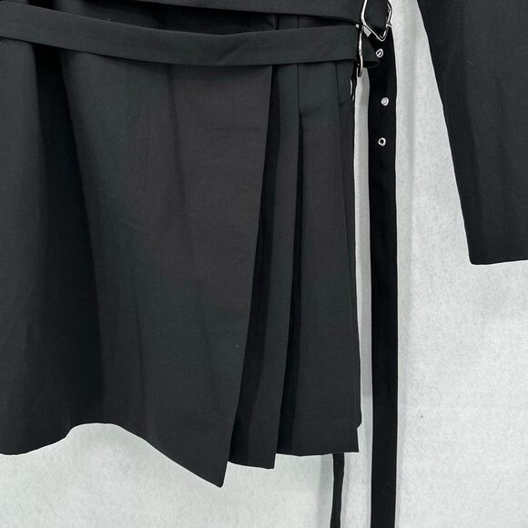 NWT Zara Black Box Pleat Belted Long Sleeve Collared Mini Blazer Dress Size XS - Picture 4 of 11